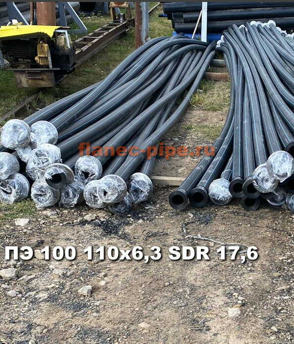 Труба ПЭ 100 110x6.3 мм SDR 17,6 в Казани